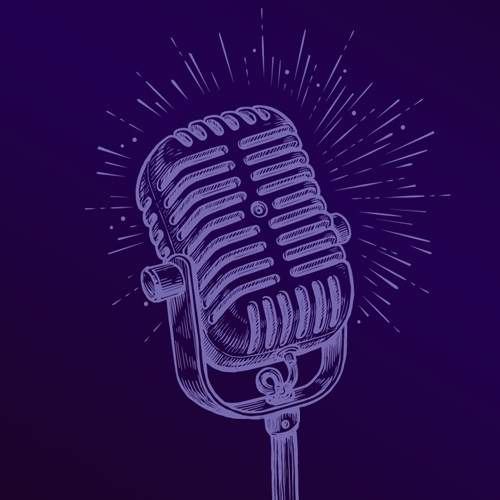 A purple microphone