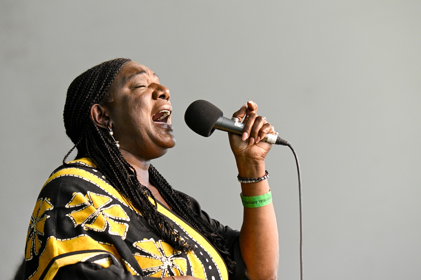 Carol Pemberton MBE, Black Voices, performs at Carnival Windrush
