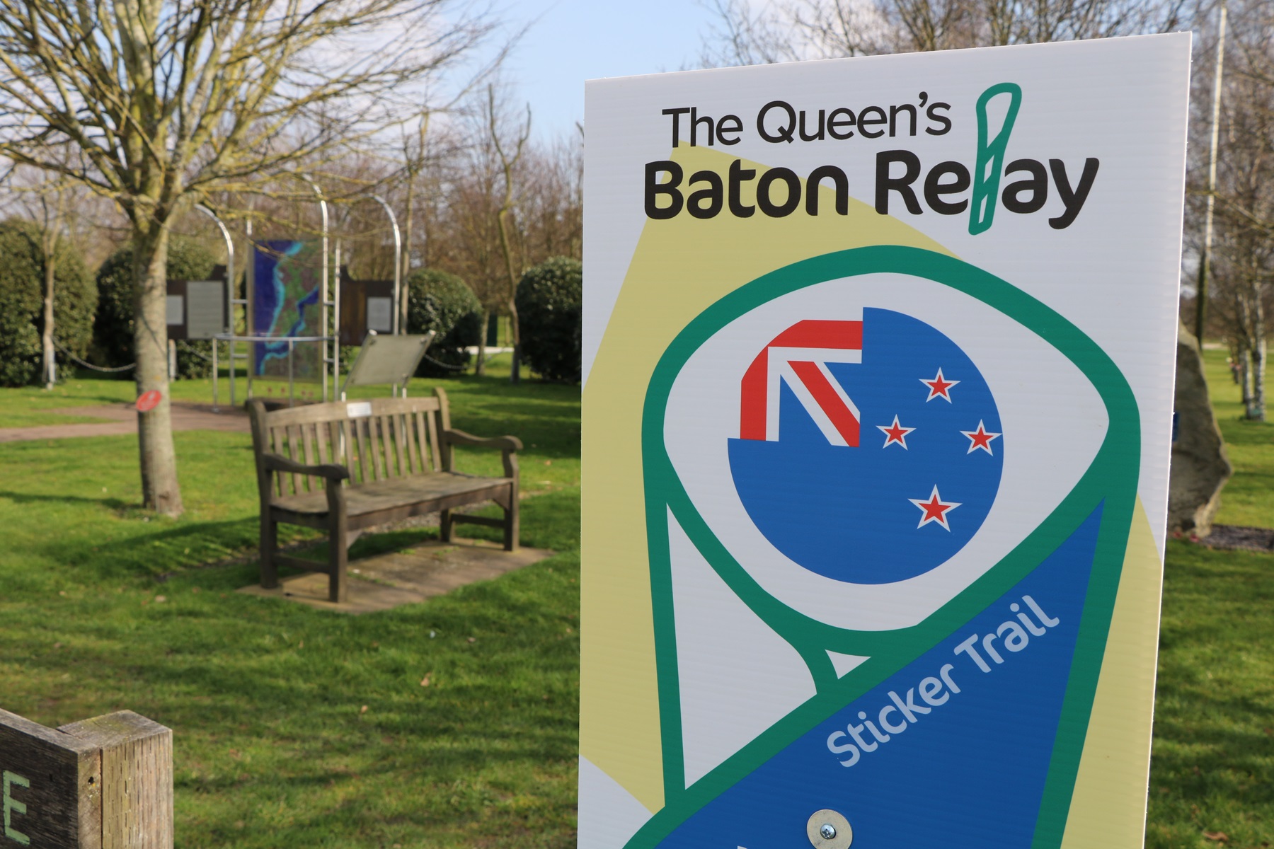 Queens Baton Relay Trail Marker