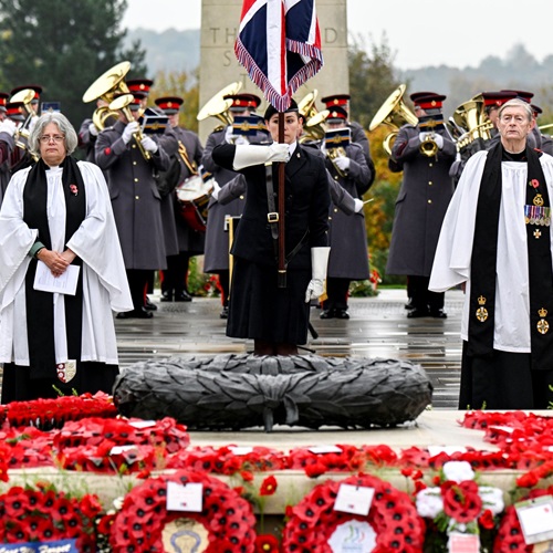 Remembrance Sunday Wreath Laying on the Armed Forces Memorial