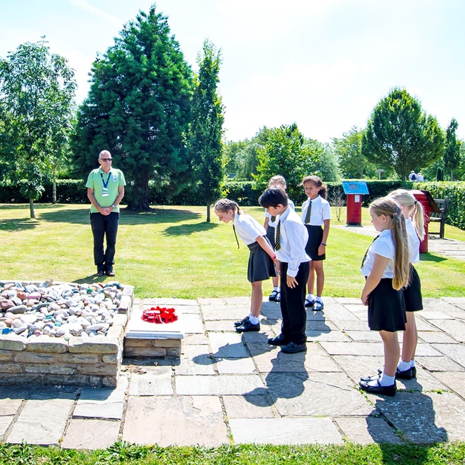School Children participating in an Act of Remembrance