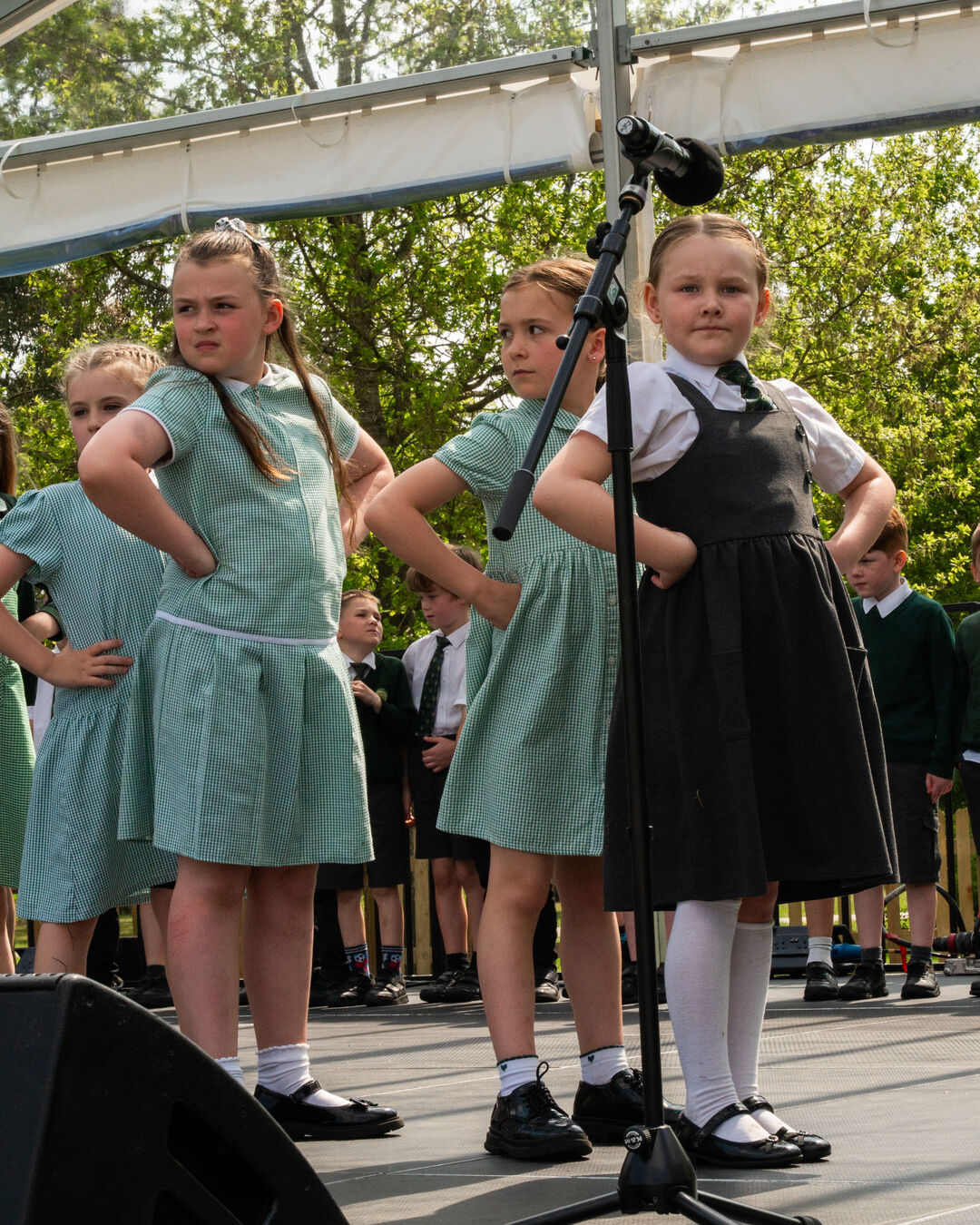 School students taking part in our 2025 VE Day Schools Performances at the Arboretum