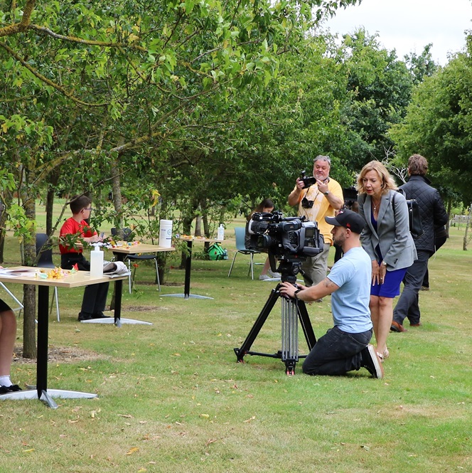 Media filming at the Arboretum